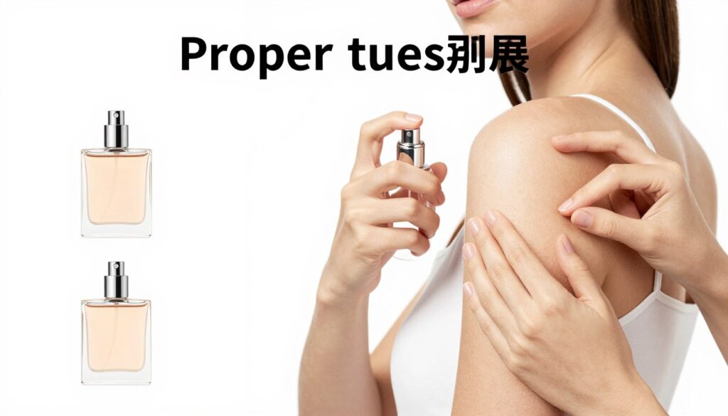 Demonstrasi cara menyemprotkan parfum dengan benar