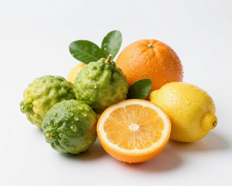 Jeruk bergamot dan lemon segar sebagai bahan parfum citrus
