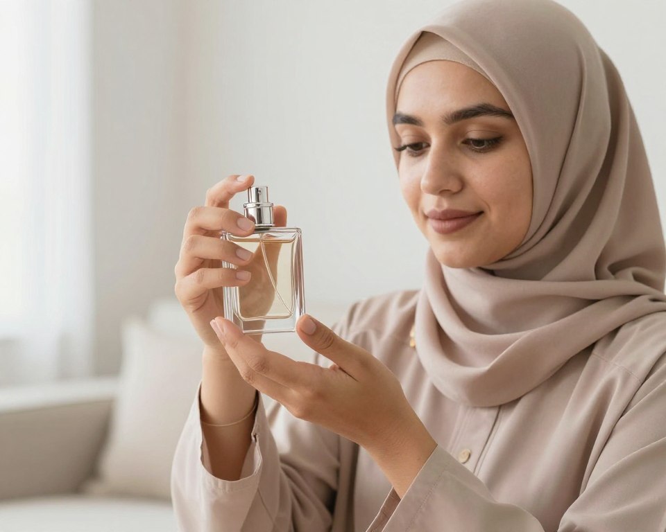 Seseorang memakai wewangian dengan penuh adab