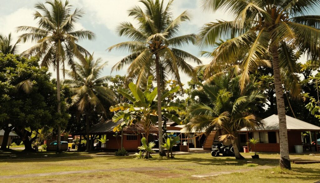 Suasana cuaca tropis Indonesia dengan sinar matahari